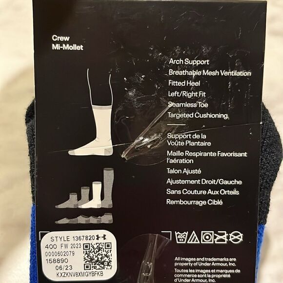 UNISEX UA TEAM CUSHIONED CREW SOCKS - Picture 7 of 9